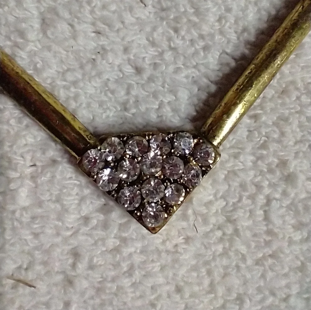 Vintage goldtone crystal